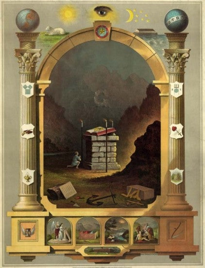Ancient Masonic Chart Art Print — Version 3