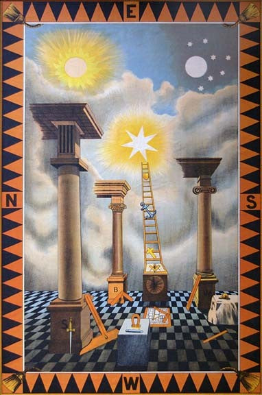Entered Apprentice Degree Masonic Chart Art Print