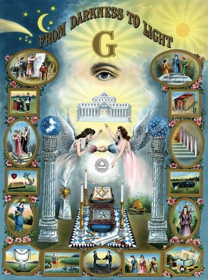 From Darkness to Light Masonic Art Print