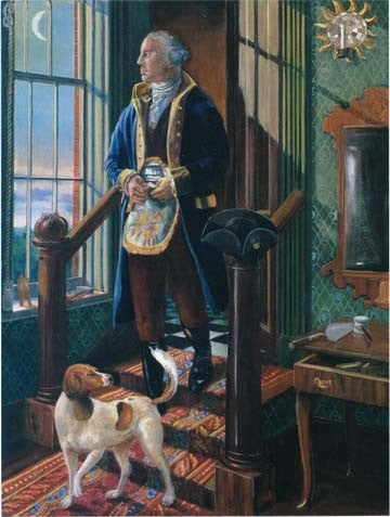 George Washington with Duchess — Masonic Art Print