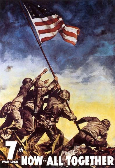 Iwo Jima War Bonds WW2 U.S. Marines Art Print — 12x18