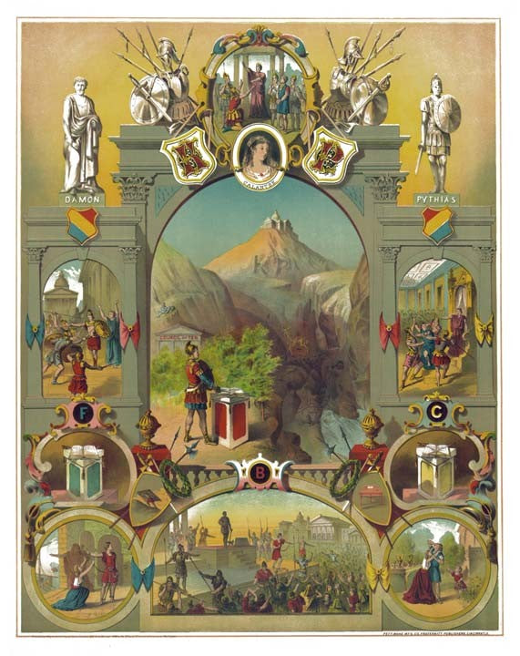 Knights of Pythias Degree Chart Art Print