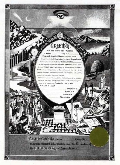 Personalized Masonic F&AM Record Certificate Art Print