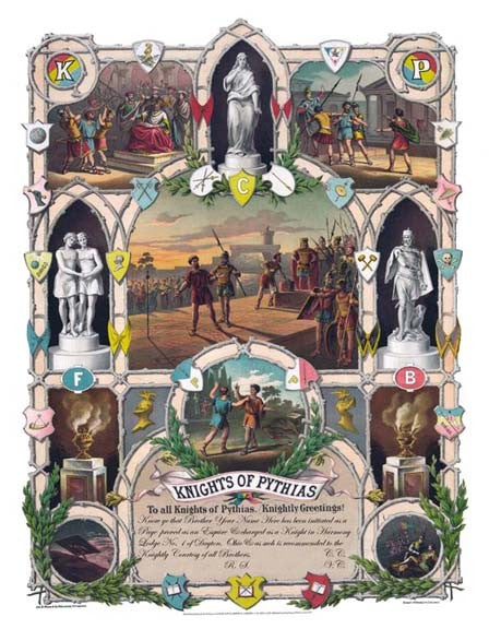 Personalized Odd Fellows Degree Certificate Art Print