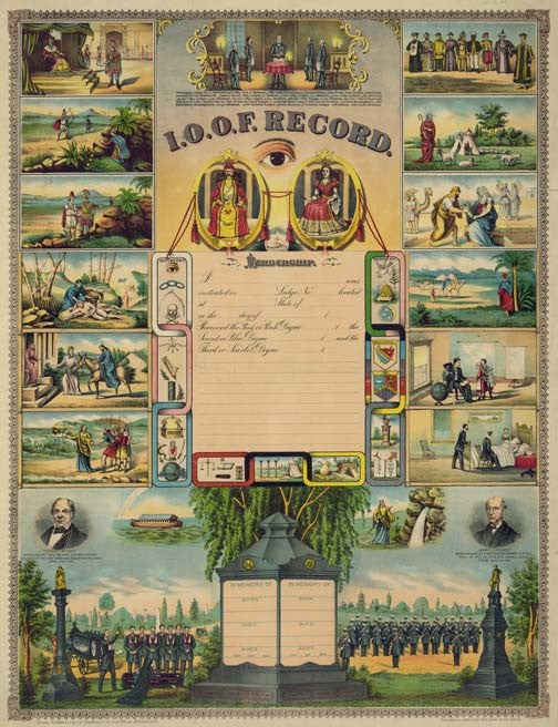 Personalized Odd Fellows Membership Certificate Art Print